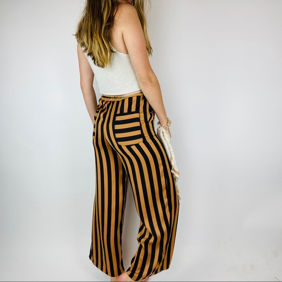 Topshop Pants - Topshop striped flowy satin feel pants